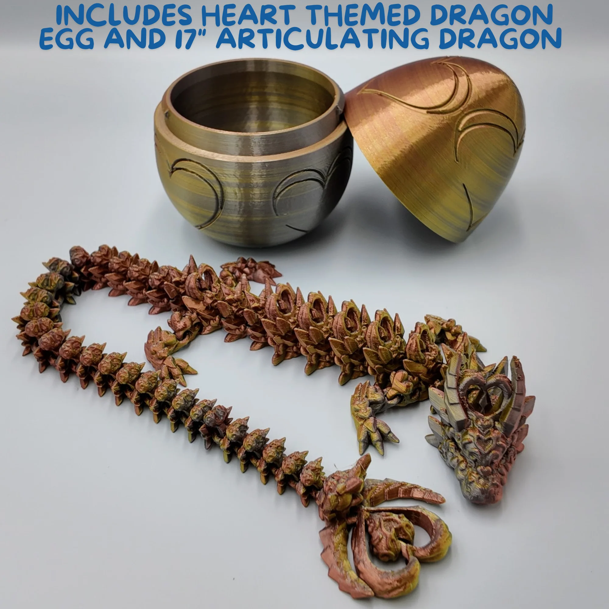 Heart Dragon Egg - 17" Dragons Articulating Joints - Mushroom Themed - Image 5