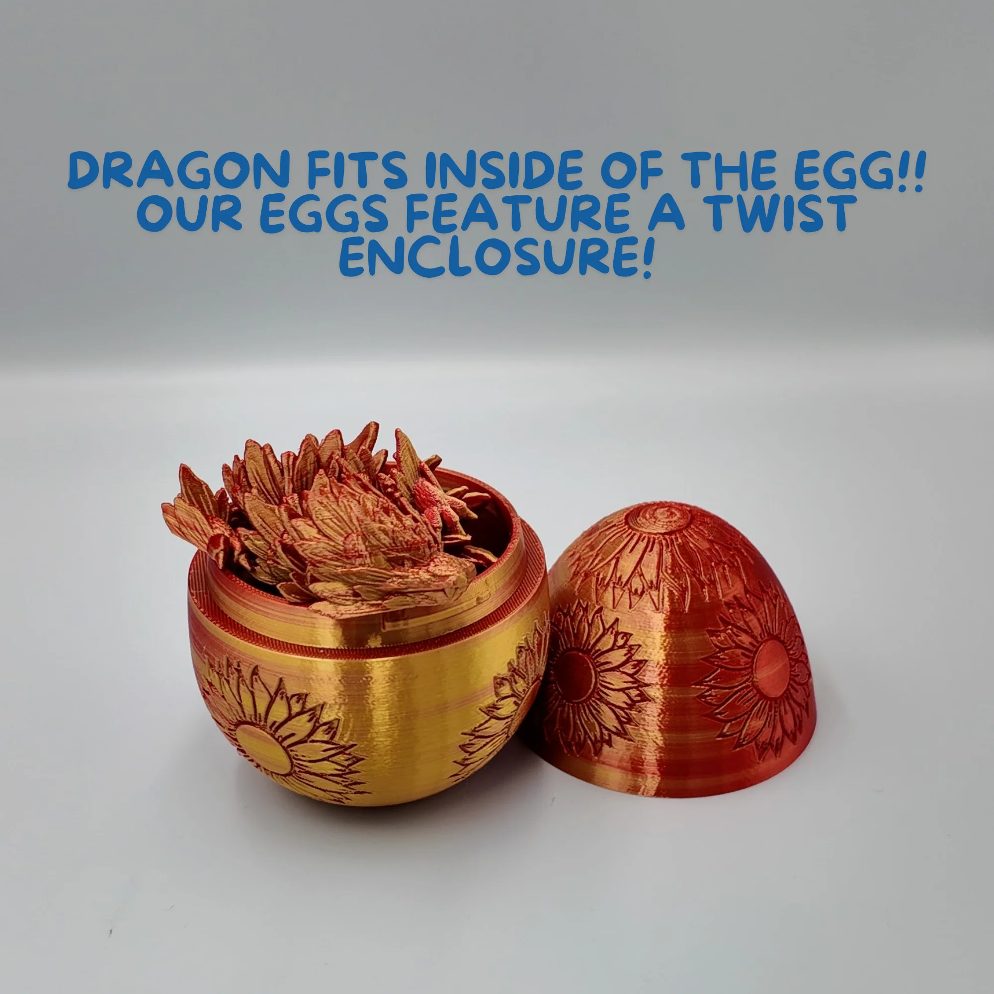 Sunflower Dragon Egg - 12.5" Dragons Articulating Joints - Sunflower Themed - Image 38