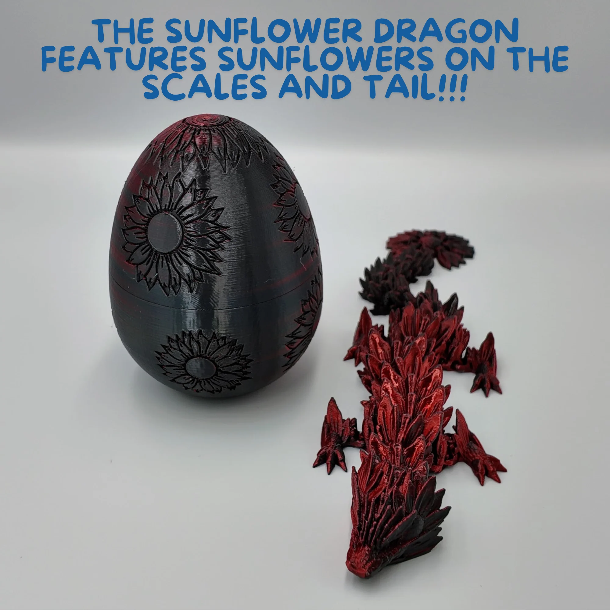 Sunflower Dragon Egg - 12.5" Dragons Articulating Joints - Sunflower Themed - Image 4