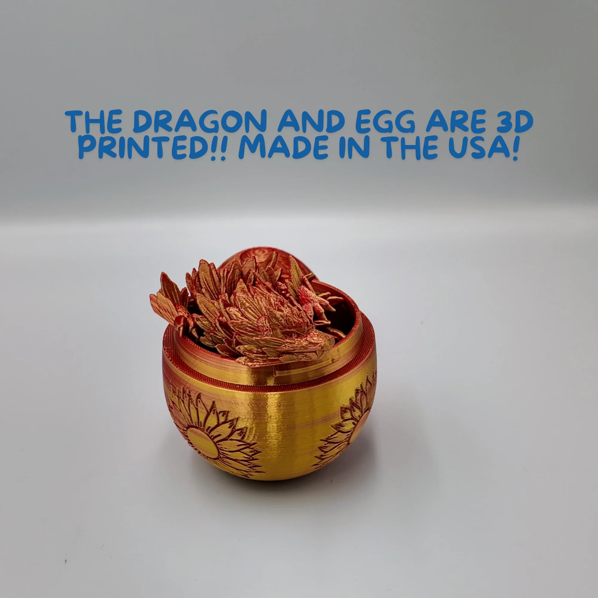 Sunflower Dragon Egg - 12.5" Dragons Articulating Joints - Sunflower Themed - Image 41