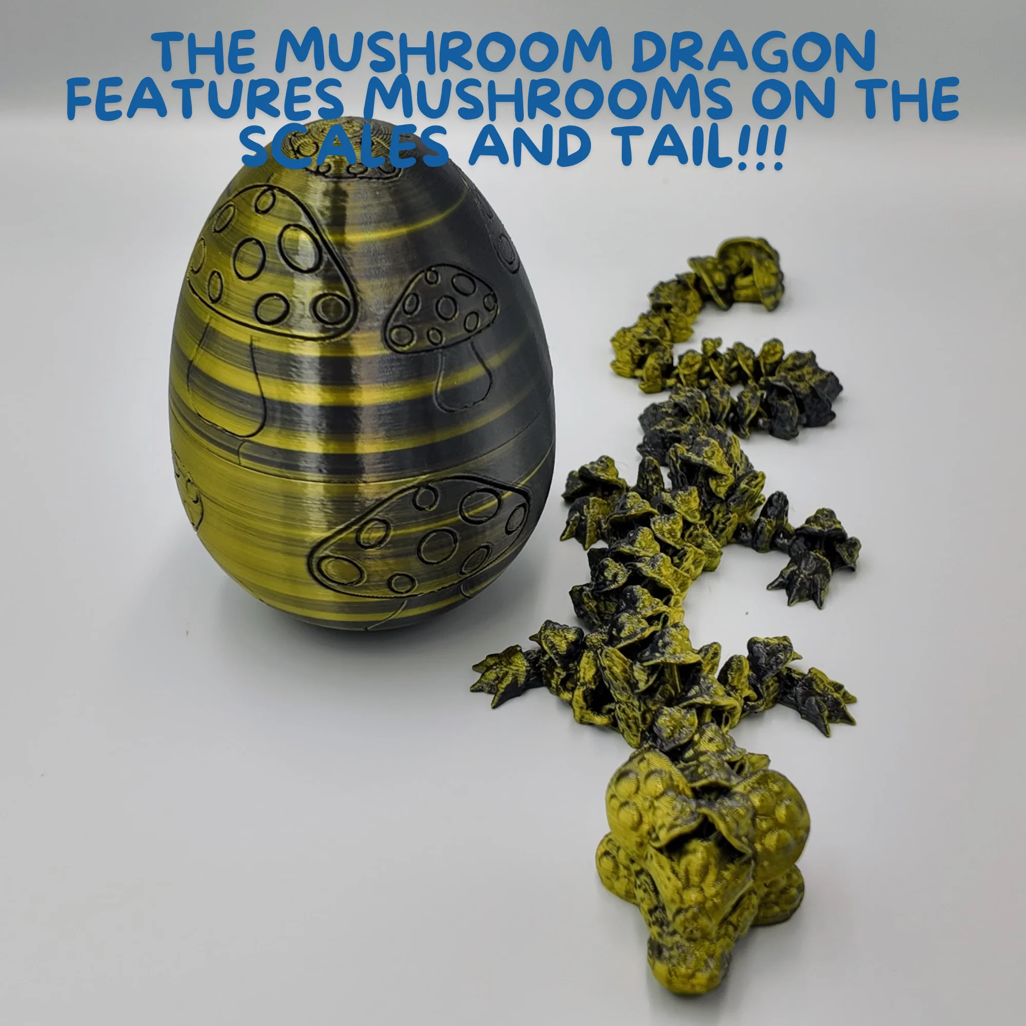 Mushroom Dragon Egg - 16" Dragons Articulating Joints - Mushroom Themed - Image 16