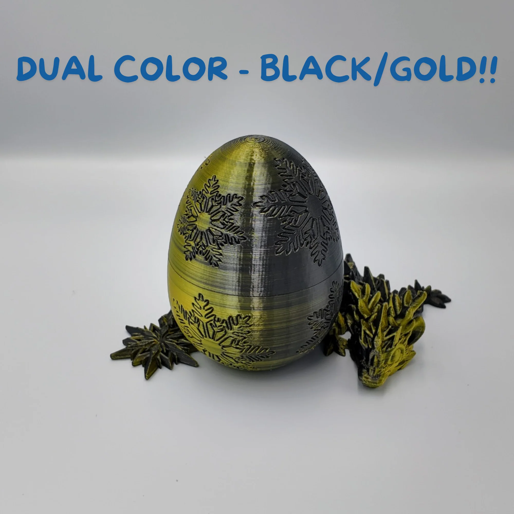 Winter Dragon Egg - 11" Dragons Articulating Joints - Snowflake Themed - Image 10