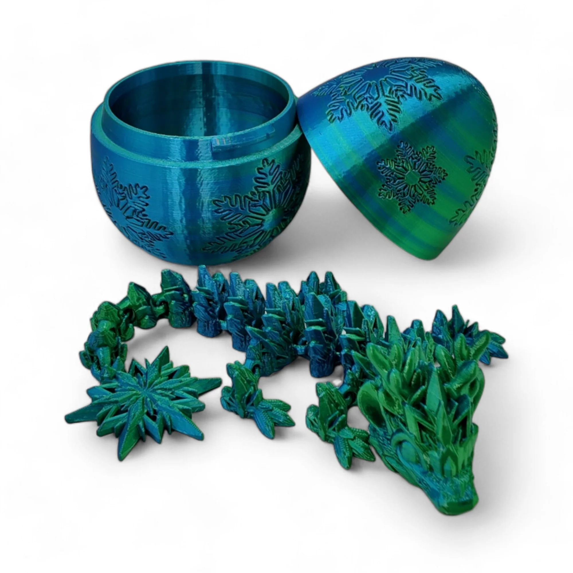 Winter Dragon Egg - 11" Dragons Articulating Joints - Snowflake Themed - Image 18