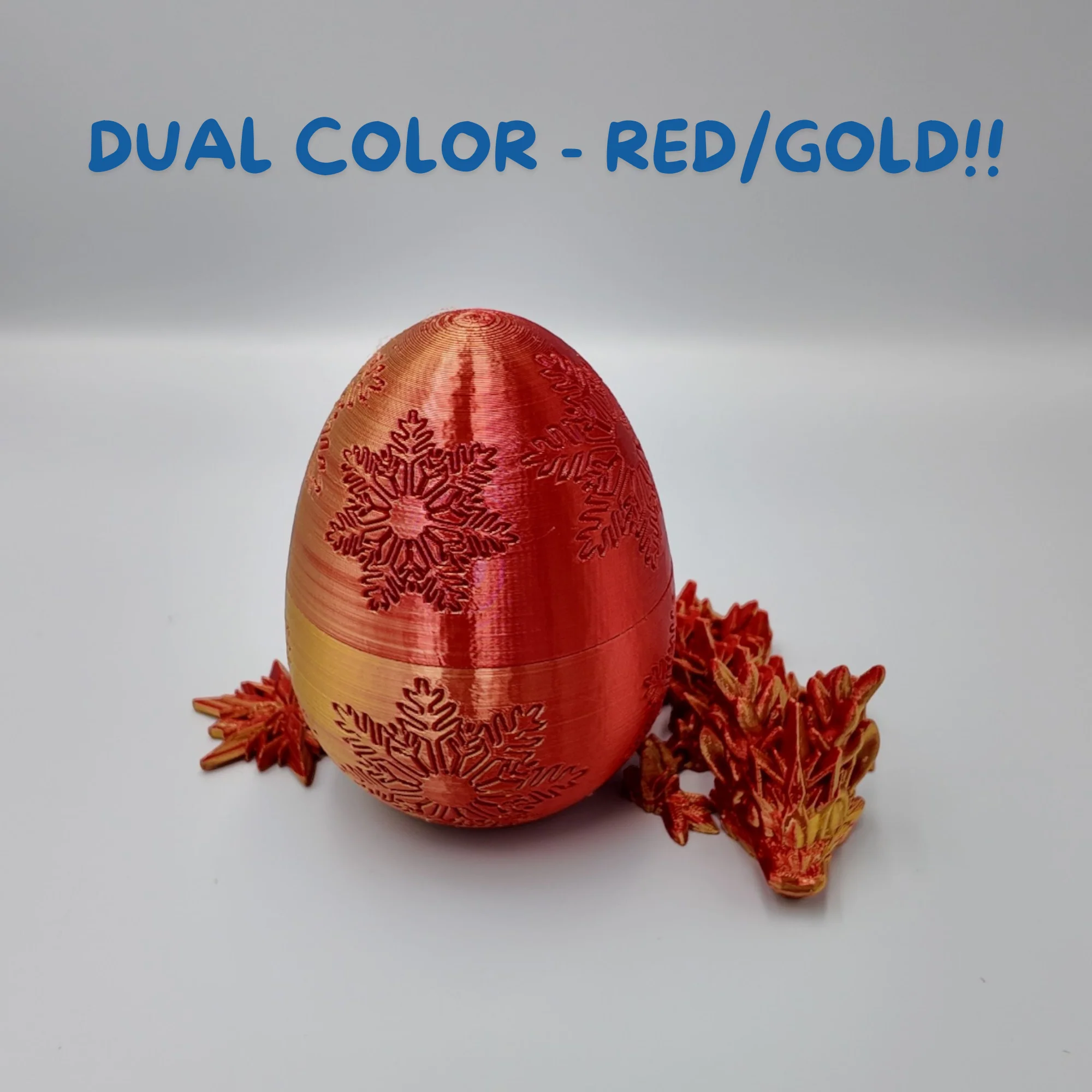 Winter Dragon Egg - 11" Dragons Articulating Joints - Snowflake Themed - Image 3