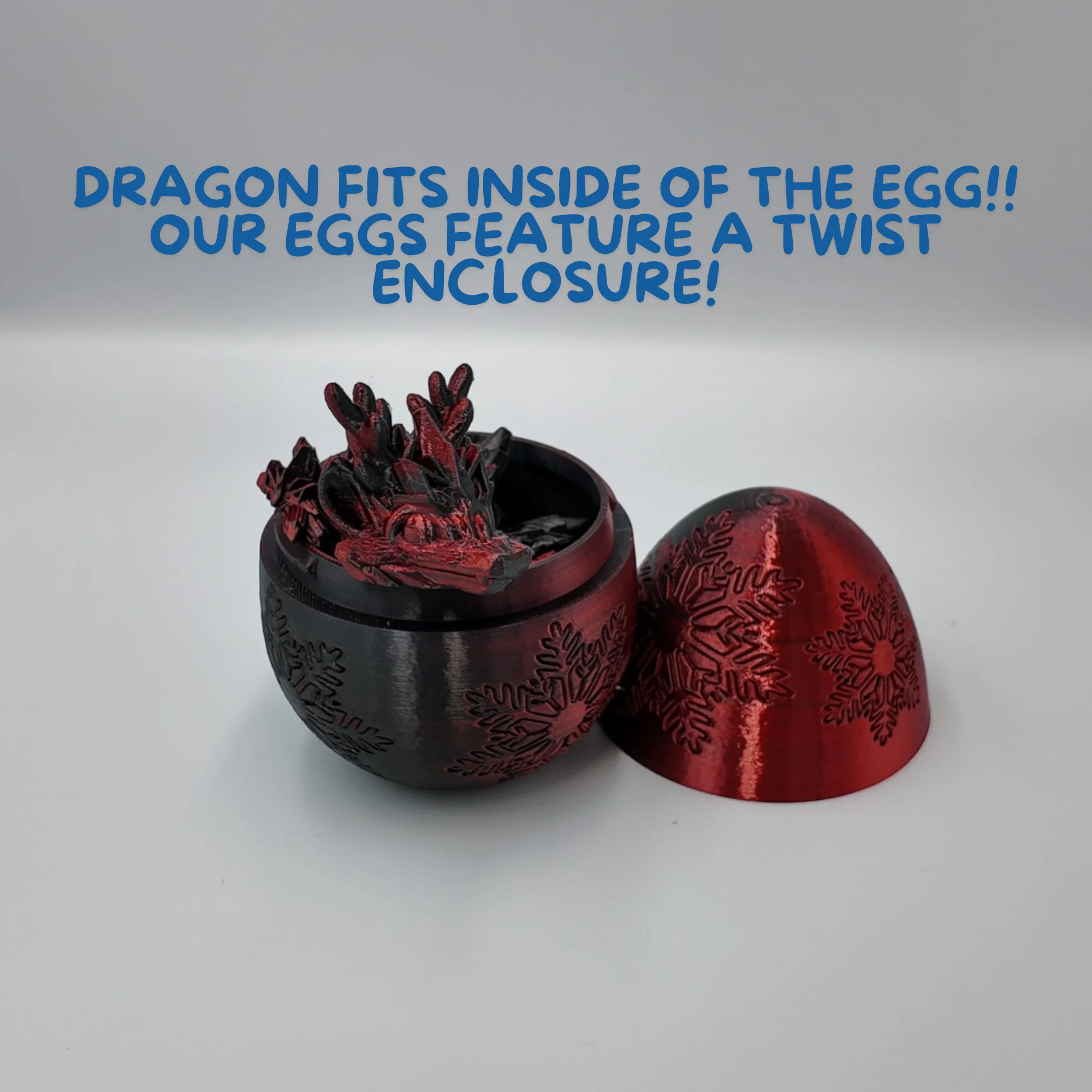 Winter Dragon Egg - 11" Dragons Articulating Joints - Snowflake Themed - Image 36