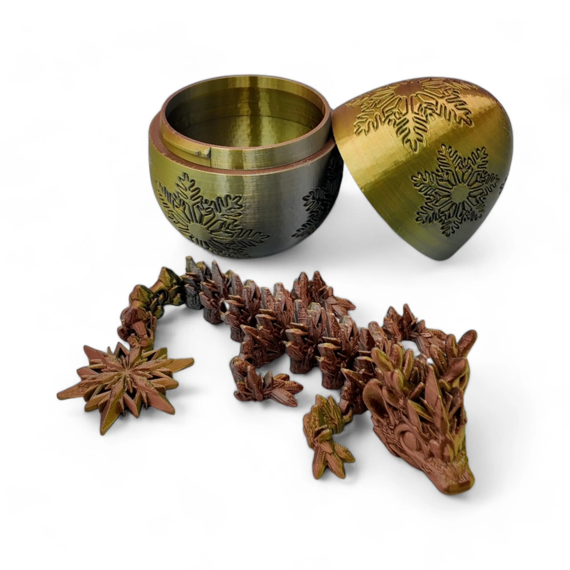 Winter Dragon Egg - 11" Dragons Articulating Joints - Snowflake Themed - Image 42