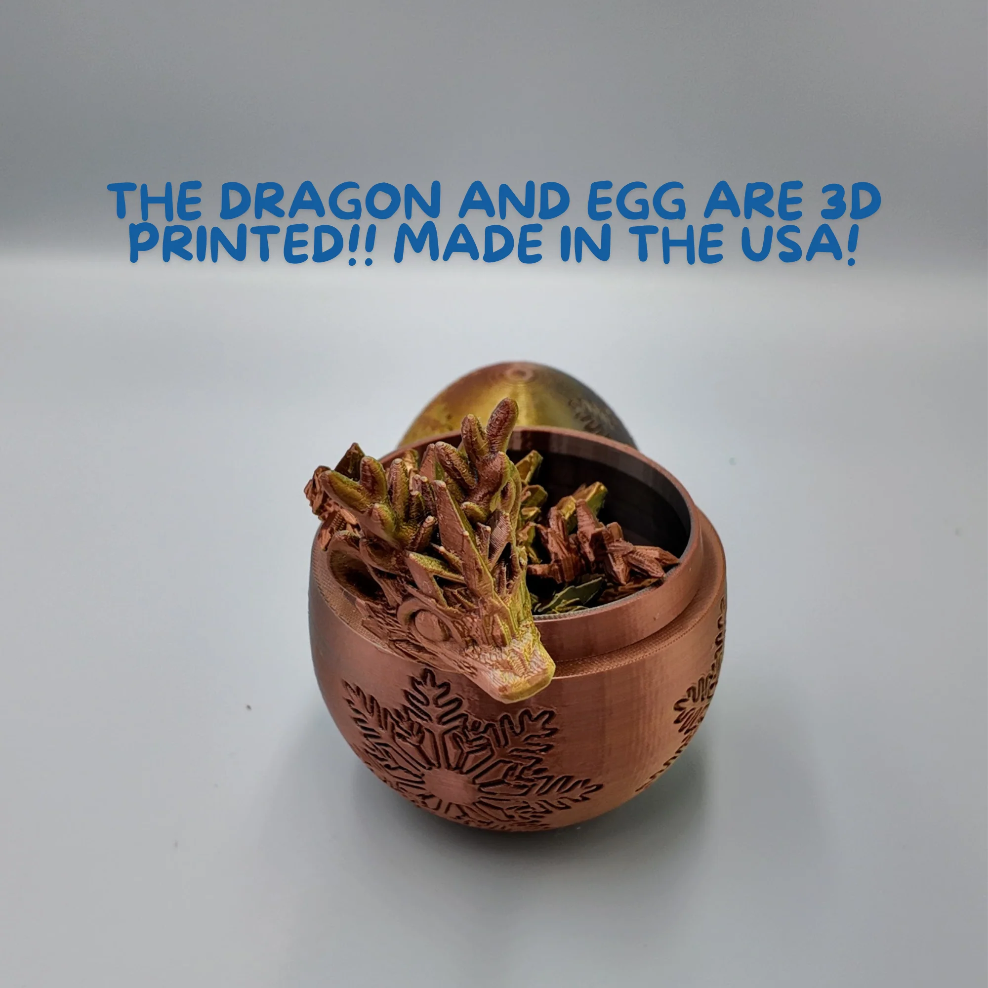 Winter Dragon Egg - 11" Dragons Articulating Joints - Snowflake Themed - Image 43