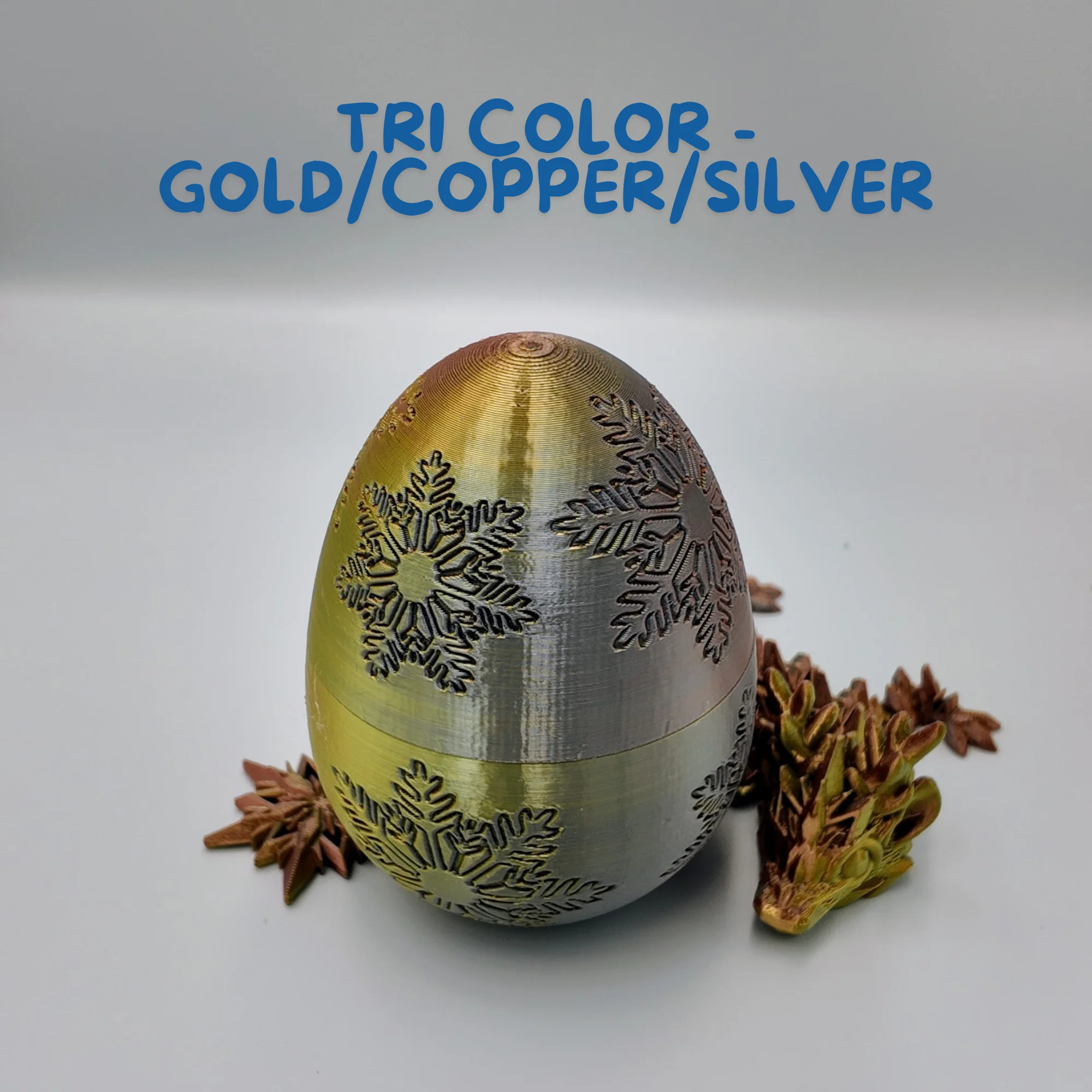 Winter Dragon Egg - 11" Dragons Articulating Joints - Snowflake Themed - Image 46