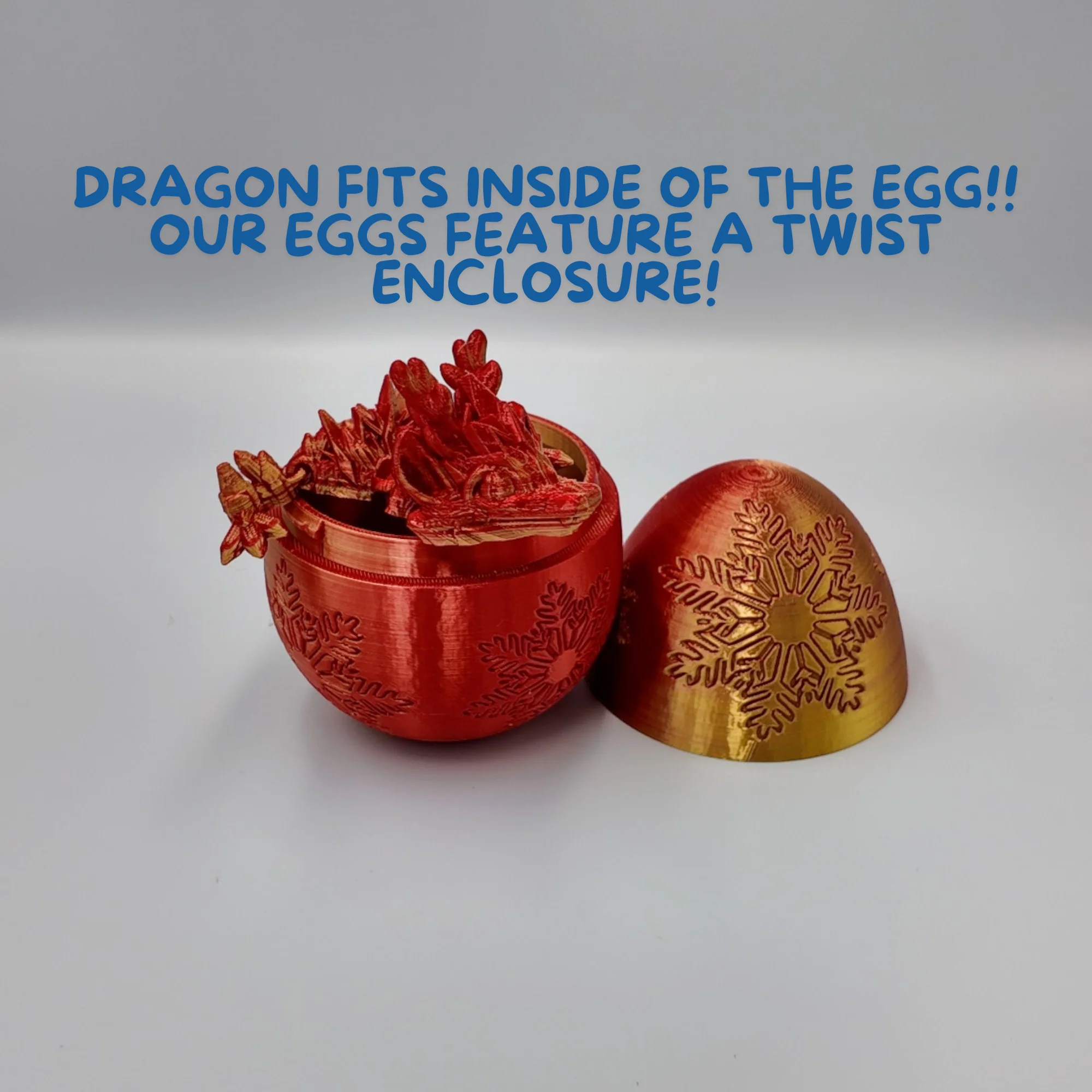 Winter Dragon Egg - 11" Dragons Articulating Joints - Snowflake Themed - Image 5