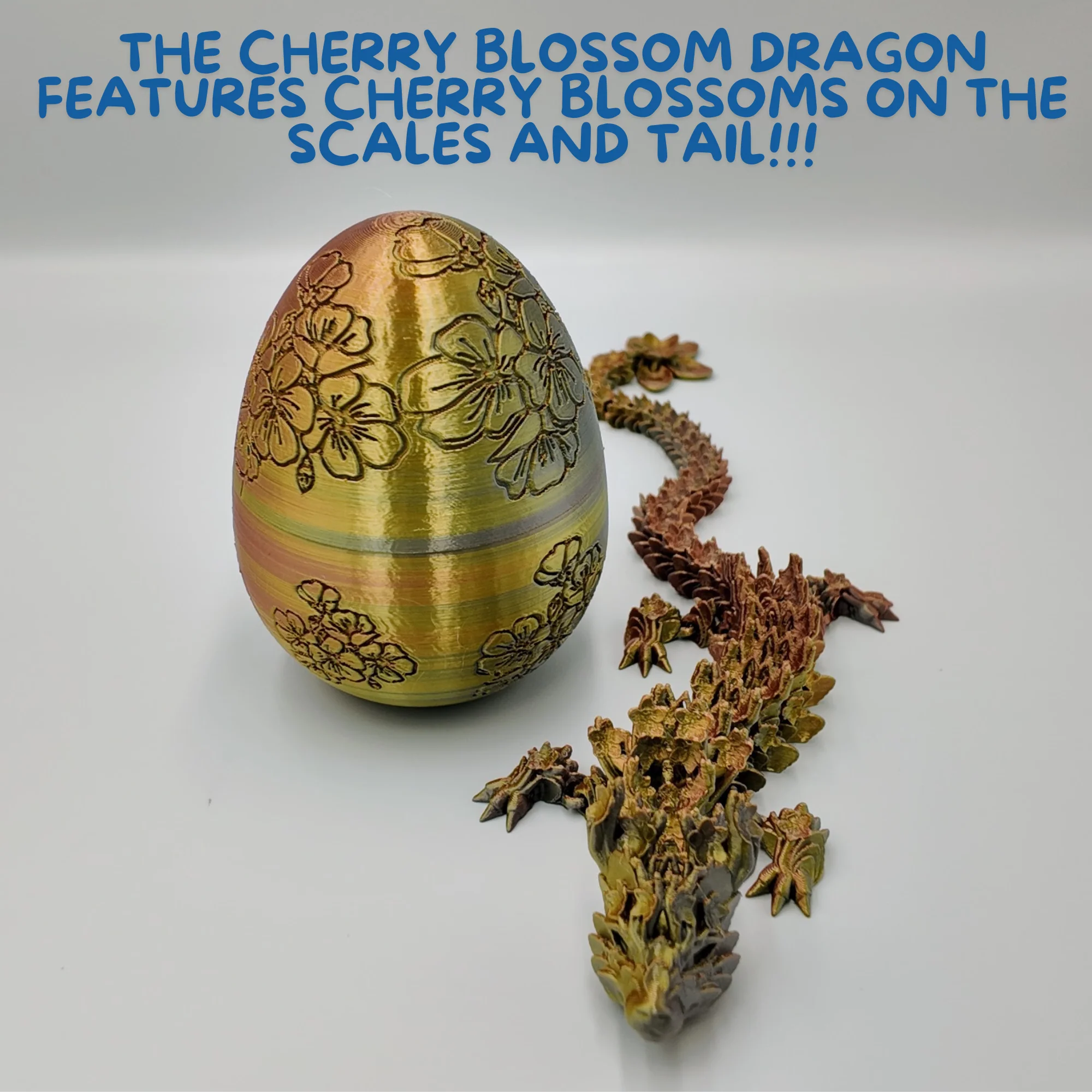 Cherry Blossom Dragon Egg - 14" Dragons Articulating Joints - Cherry Blossom Themed - Image 43